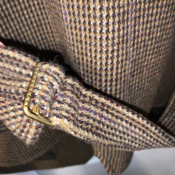Lauren Ralph Lauren Preppy Equestrian Houndstooth Vest Size 2X Brown Wool Retro - Picture 6 of 8